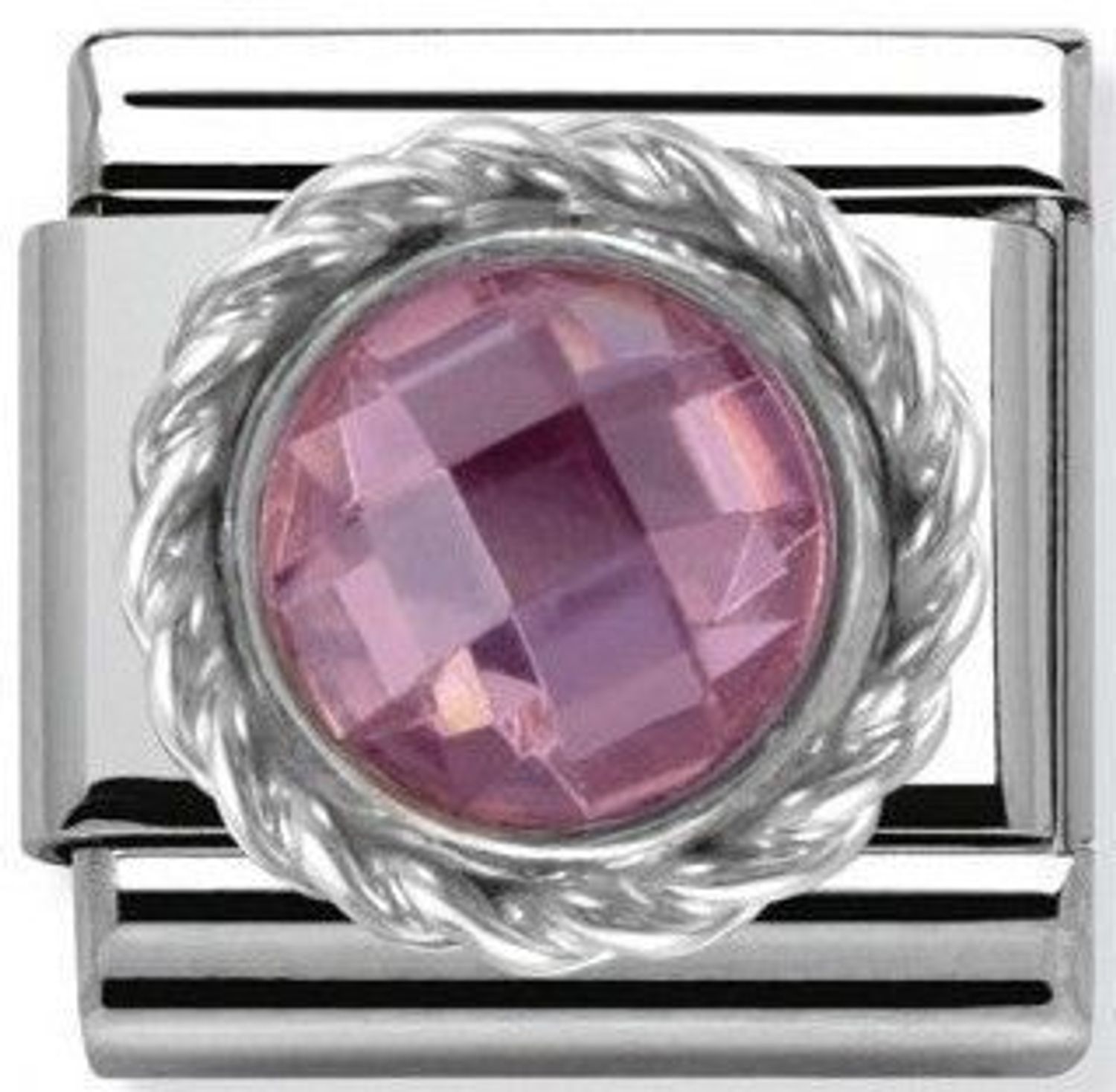 Nomination Link 925 zawieszka srebro 'Różowa cyrkonia okrągła' 330601 003 biżuteria nomination nomination zawieszki nomination baza.jpg